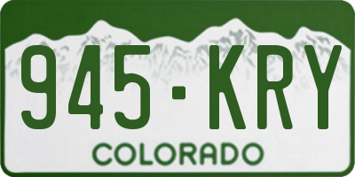 CO license plate 945KRY