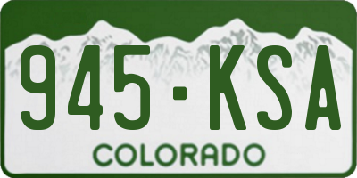 CO license plate 945KSA