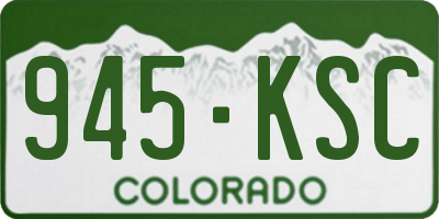 CO license plate 945KSC