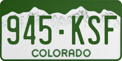 CO license plate 945KSF