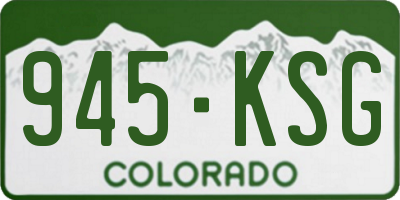 CO license plate 945KSG