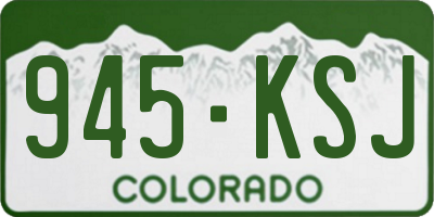 CO license plate 945KSJ
