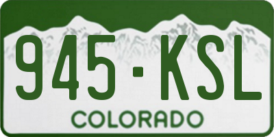 CO license plate 945KSL