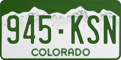 CO license plate 945KSN