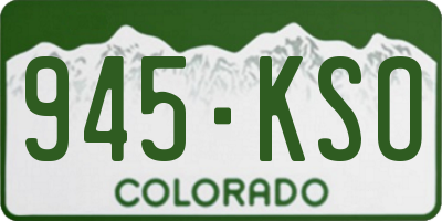 CO license plate 945KSO