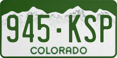 CO license plate 945KSP