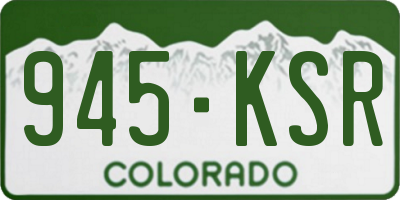 CO license plate 945KSR