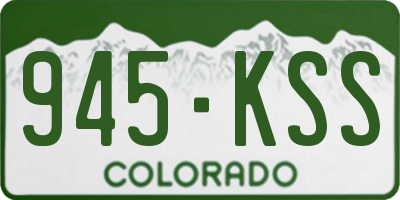 CO license plate 945KSS
