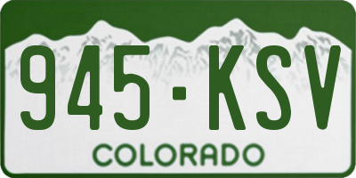CO license plate 945KSV