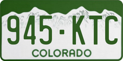 CO license plate 945KTC