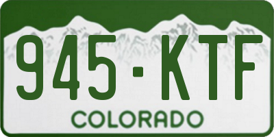 CO license plate 945KTF