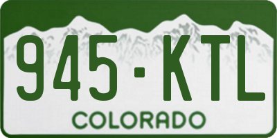 CO license plate 945KTL