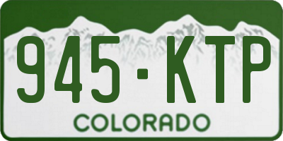 CO license plate 945KTP