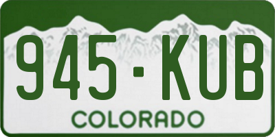CO license plate 945KUB