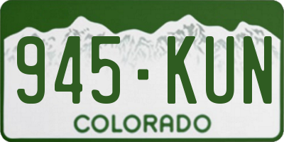 CO license plate 945KUN
