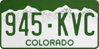 CO license plate 945KVC