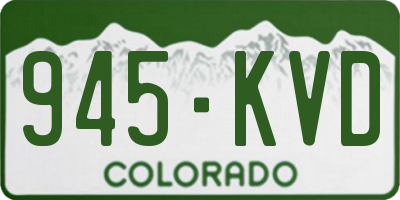 CO license plate 945KVD
