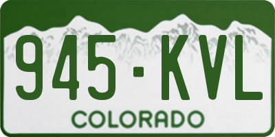 CO license plate 945KVL