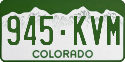 CO license plate 945KVM