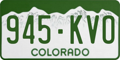 CO license plate 945KVO