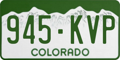 CO license plate 945KVP