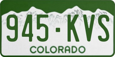 CO license plate 945KVS