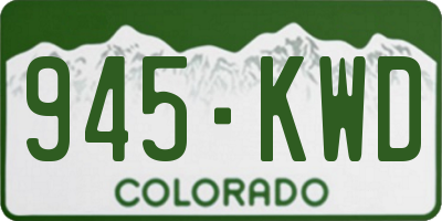 CO license plate 945KWD