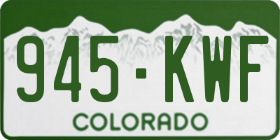 CO license plate 945KWF