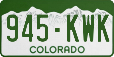 CO license plate 945KWK