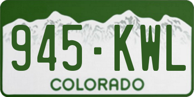 CO license plate 945KWL