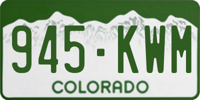 CO license plate 945KWM
