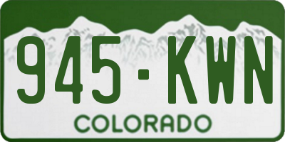 CO license plate 945KWN