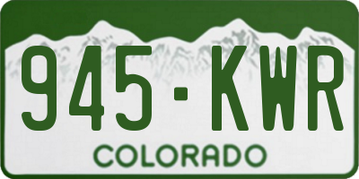 CO license plate 945KWR