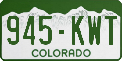CO license plate 945KWT