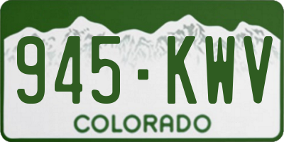 CO license plate 945KWV