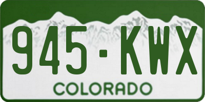 CO license plate 945KWX