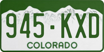 CO license plate 945KXD