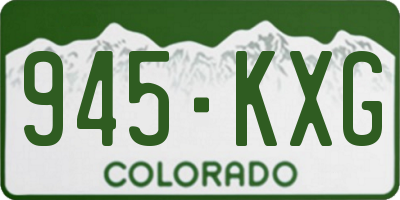 CO license plate 945KXG
