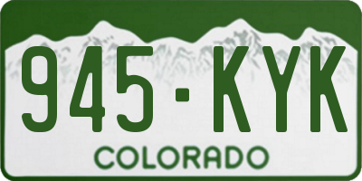 CO license plate 945KYK