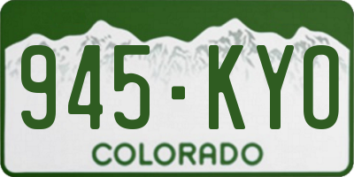 CO license plate 945KYO