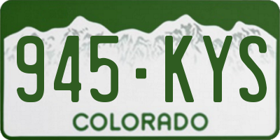 CO license plate 945KYS