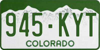 CO license plate 945KYT