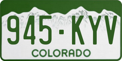 CO license plate 945KYV