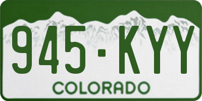 CO license plate 945KYY