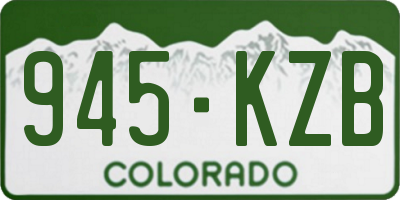 CO license plate 945KZB
