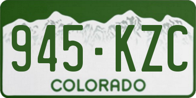 CO license plate 945KZC