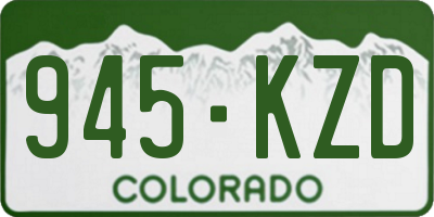CO license plate 945KZD