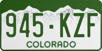 CO license plate 945KZF