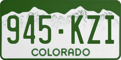 CO license plate 945KZI