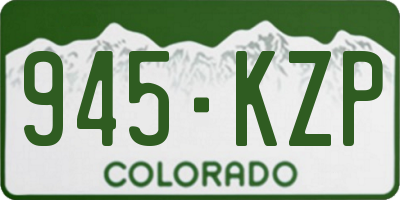 CO license plate 945KZP
